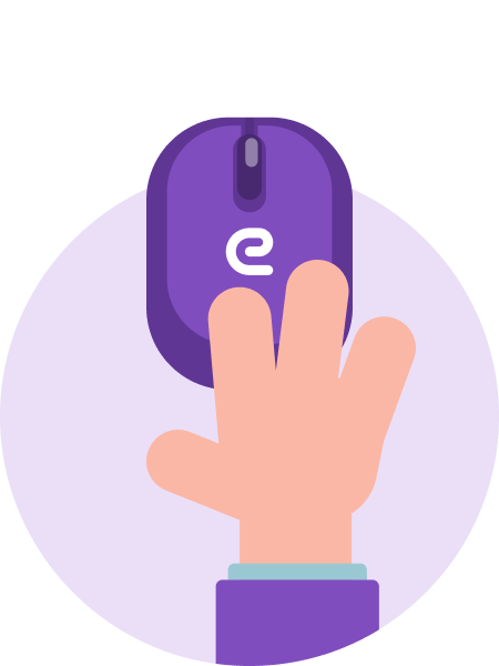 a hand clicking mouse
